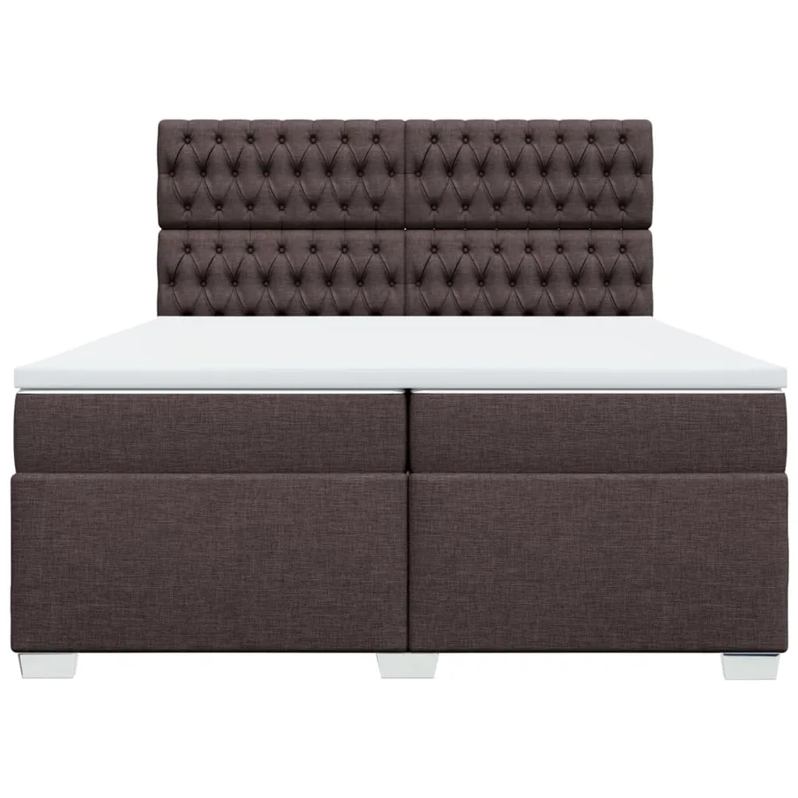 Sommier à lattes de lit avec matelas Marron foncé 200x200 cm - 6