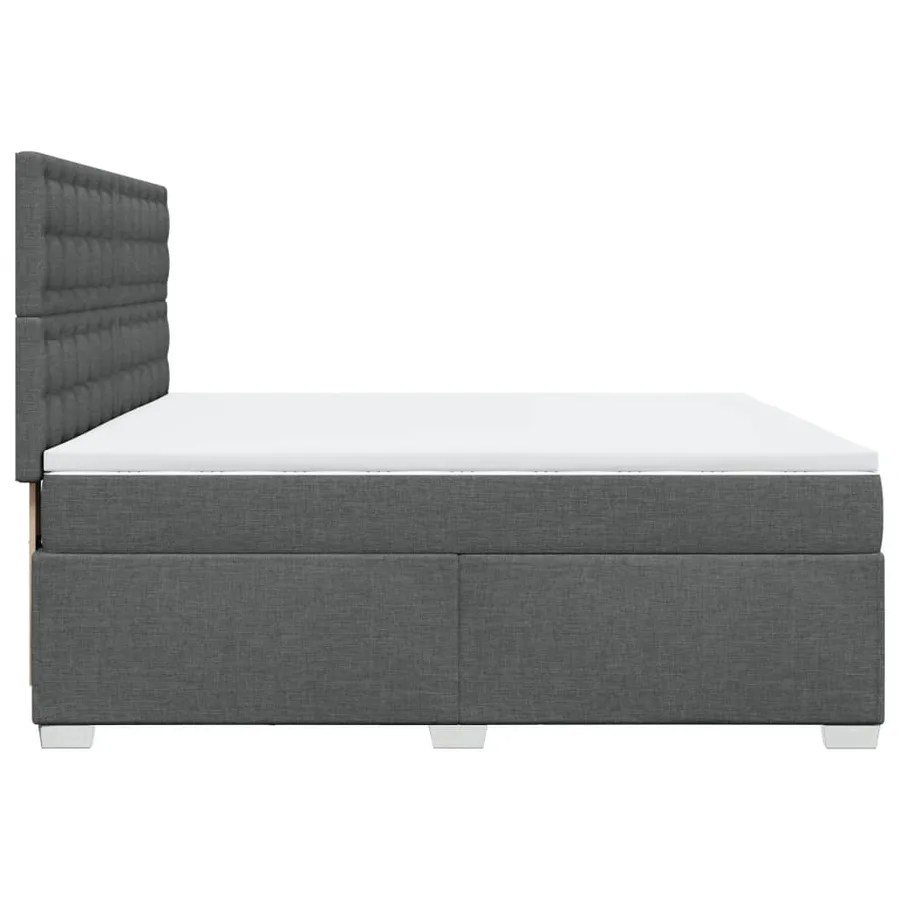 Sommier à lattes de lit avec matelas Gris foncé 200x200cm Tissu - 9