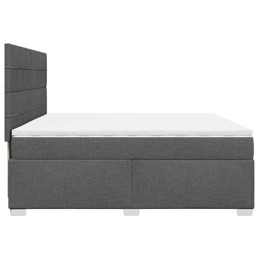 Sommier à lattes de lit avec matelas Gris foncé 200x200cm Tissu - 11
