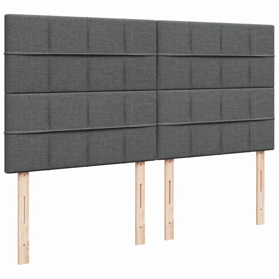 Sommier à lattes de lit avec matelas Gris foncé 200x200cm Tissu - 7