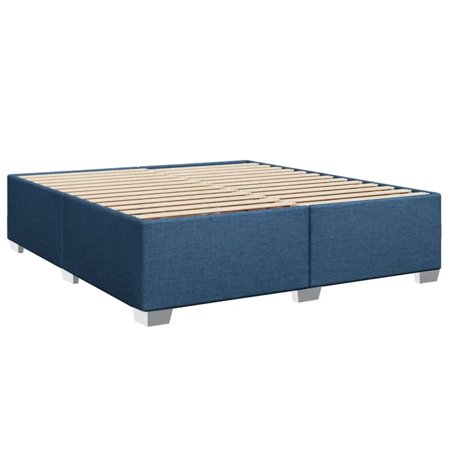 Sommier à lattes de lit avec matelas Bleu 200x200 cm Tissu - 8