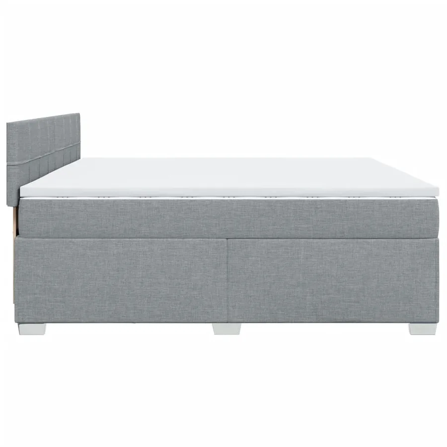 Sommier à lattes de lit avec matelas Gris clair 200x200cm Tissu - 11