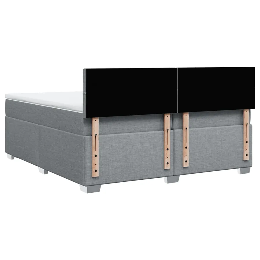 Sommier à lattes de lit avec matelas Gris clair 200x200cm Tissu - 12