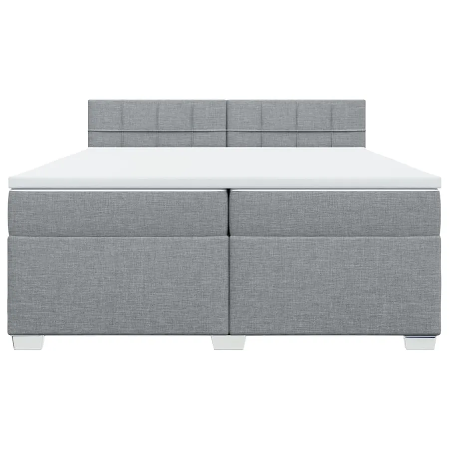 Sommier à lattes de lit avec matelas Gris clair 200x200cm Tissu - 6