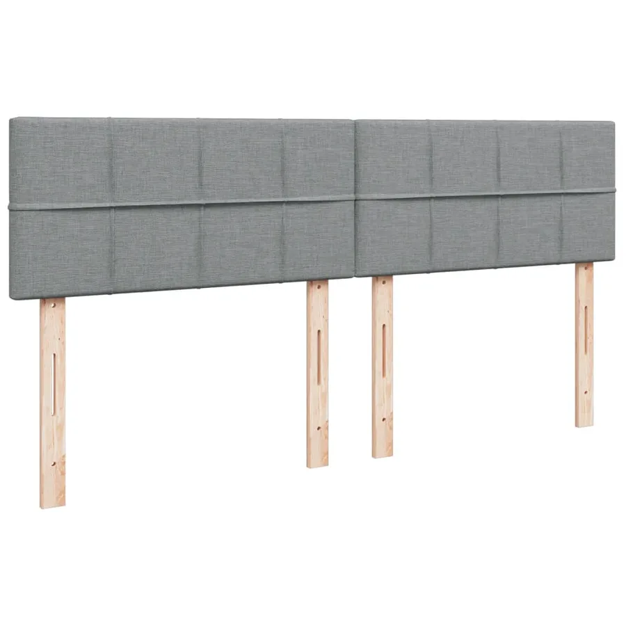 Sommier à lattes de lit avec matelas Gris clair 200x200cm Tissu - 7