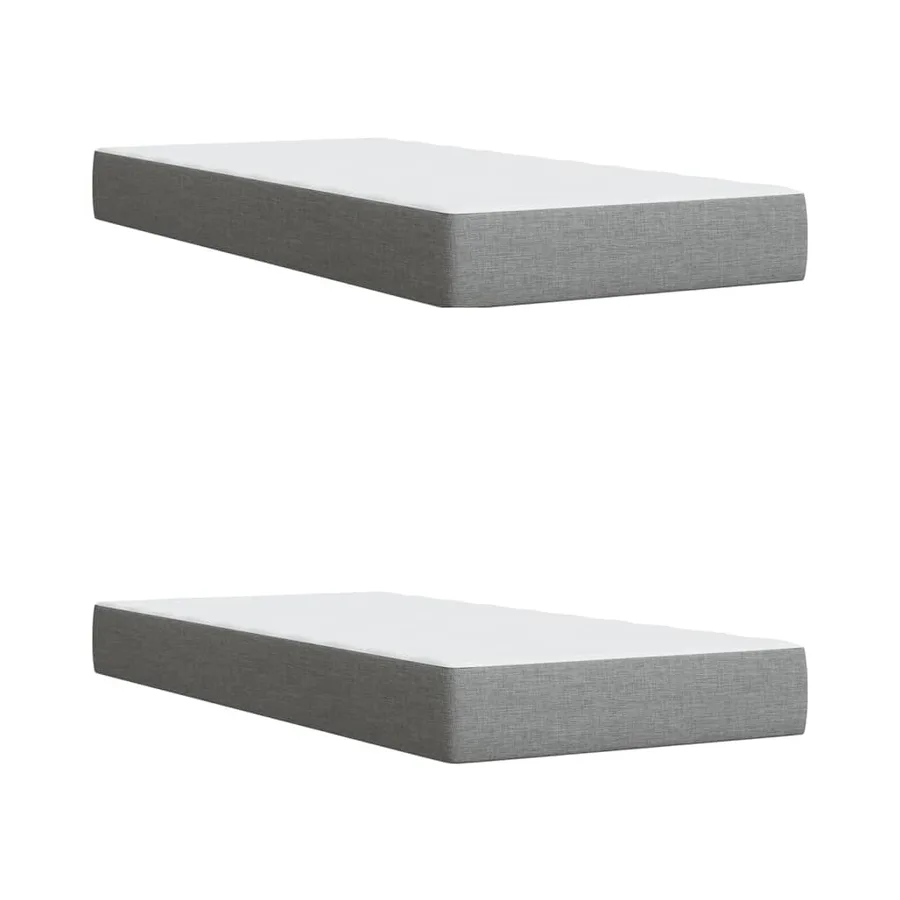 Sommier à lattes de lit avec matelas Gris clair 200x200cm Tissu - 9