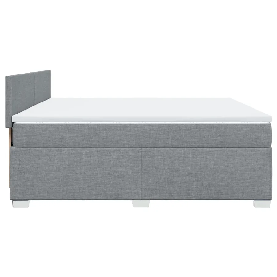 Sommier à lattes de lit avec matelas Gris clair 200x200cm Tissu - 11