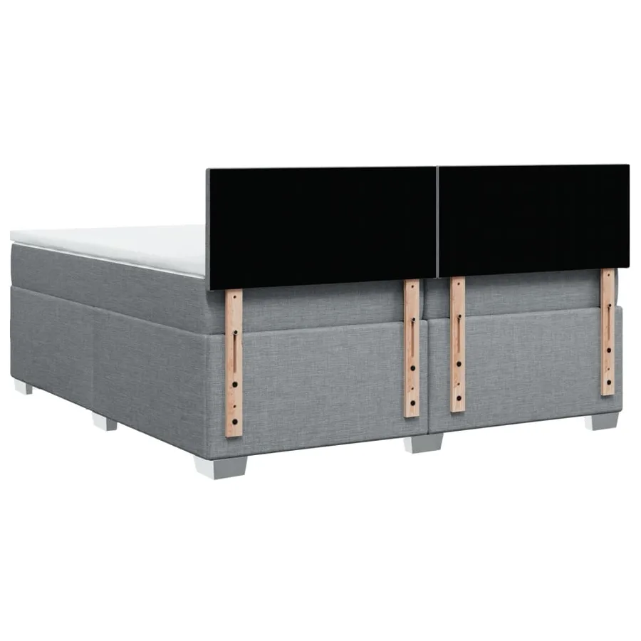 Sommier à lattes de lit avec matelas Gris clair 200x200cm Tissu - 12