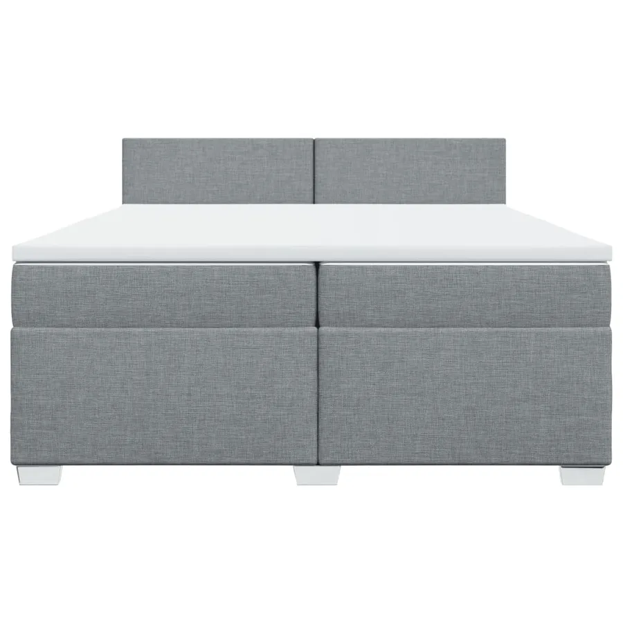 Sommier à lattes de lit avec matelas Gris clair 200x200cm Tissu - 6
