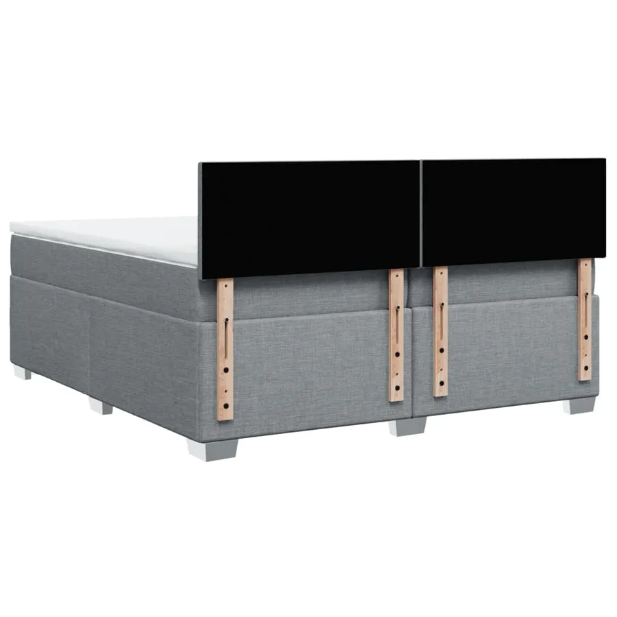 Sommier à lattes de lit avec matelas Gris clair 200x200cm Tissu - 10