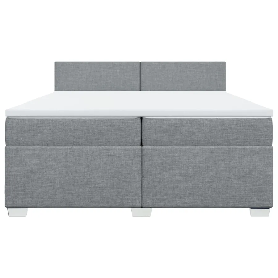 Sommier à lattes de lit avec matelas Gris clair 200x200cm Tissu - 4