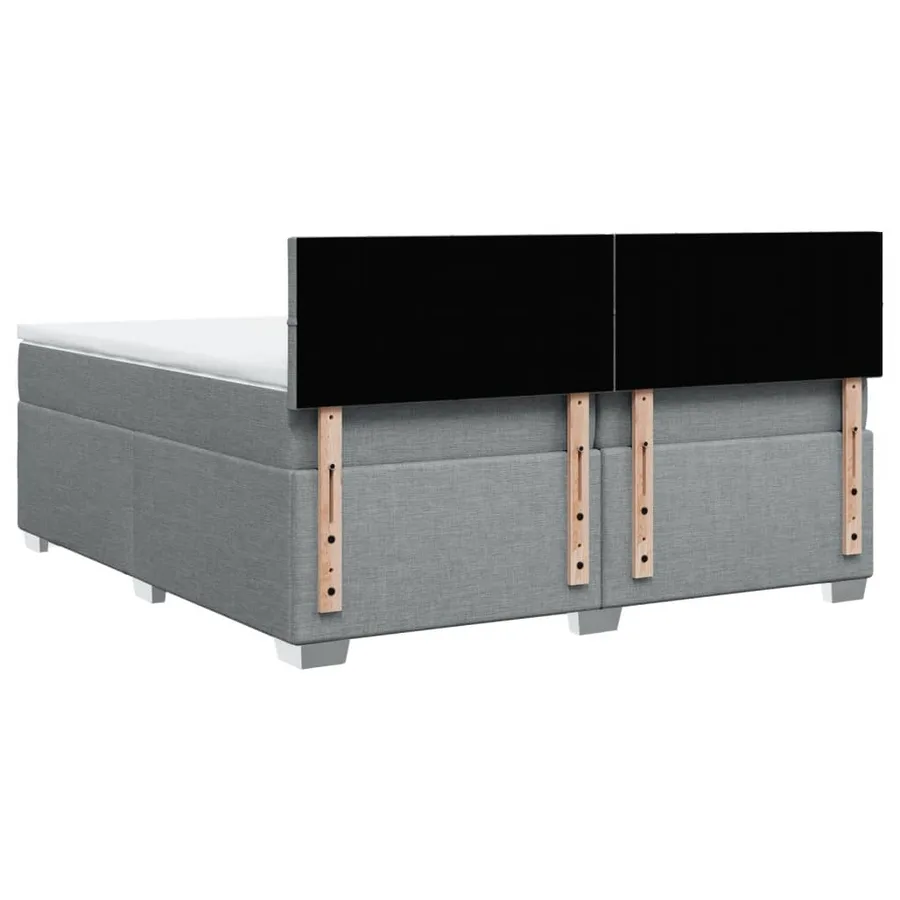 Sommier à lattes de lit avec matelas Gris clair 200x200cm Tissu - 10