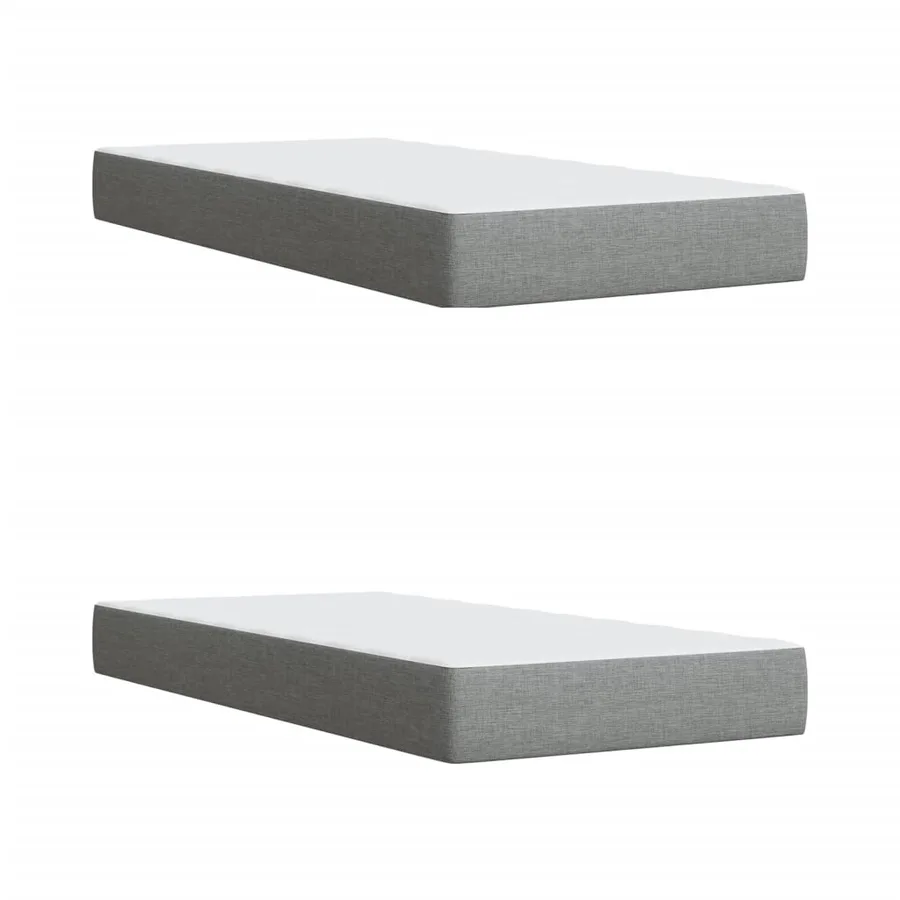 Sommier à lattes de lit avec matelas Gris clair 200x200cm Tissu - 6