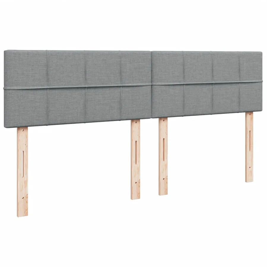 Sommier à lattes de lit avec matelas Gris clair 200x200cm Tissu - 8