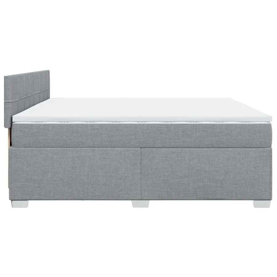 Sommier à lattes de lit avec matelas Gris clair 200x200cm Tissu - 9