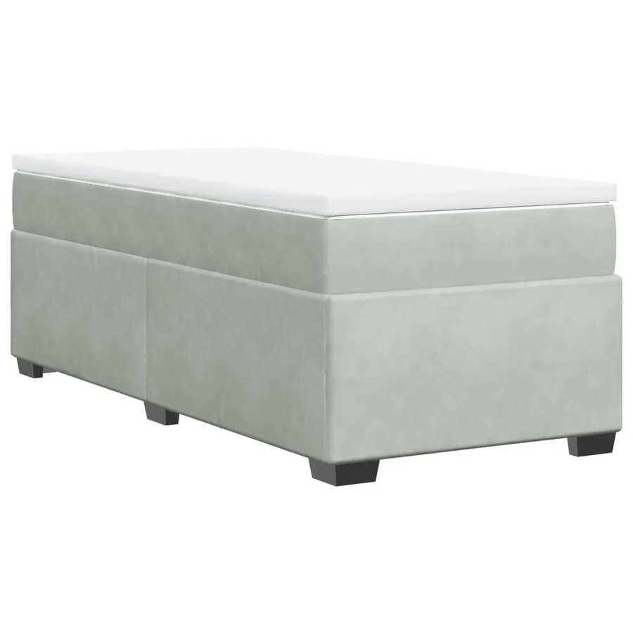 Sommier à lattes de lit et matelas Gris clair 90x190 cm Velours - 9