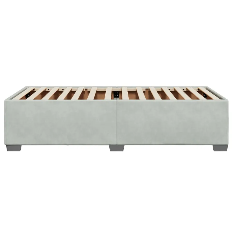 Cadre de lit sans matelas gris clair 90x190 cm velours - 5