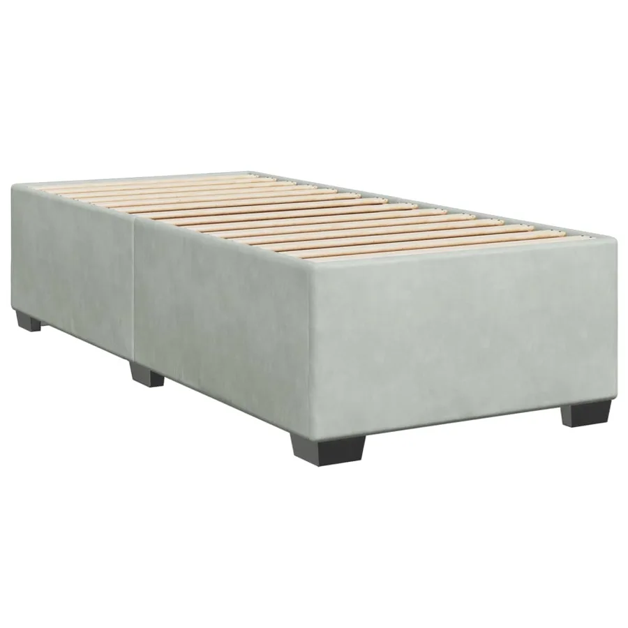 Cadre de lit sans matelas gris clair 90x190 cm velours - 6