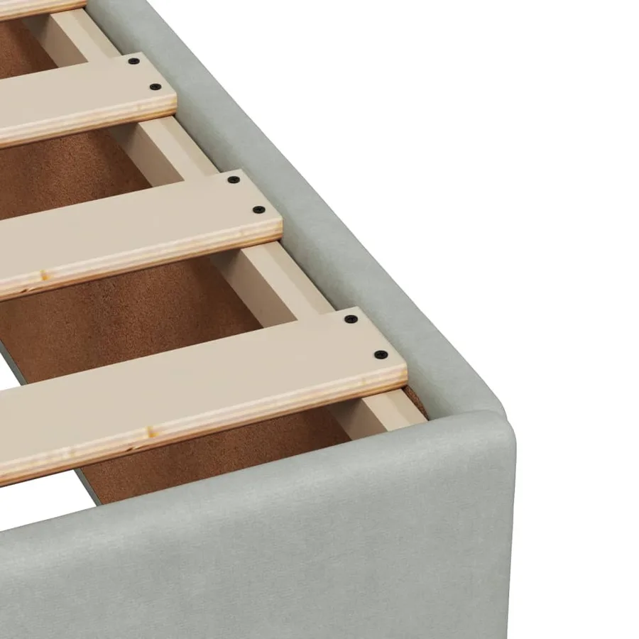 Cadre de lit sans matelas gris clair 90x190 cm velours - 7