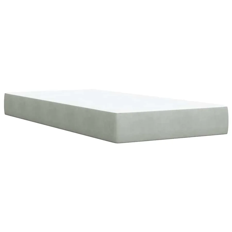 Sommier à lattes de lit et matelas Gris clair 90x190 cm Velours - 10