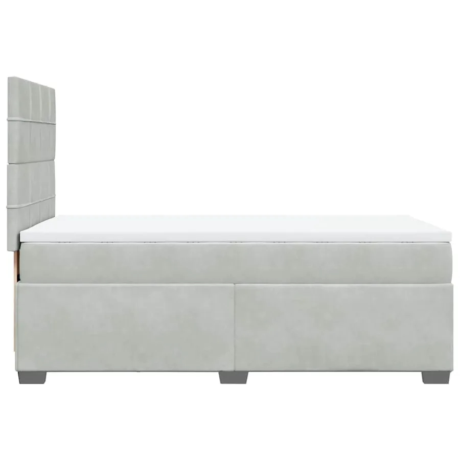 Sommier à lattes de lit et matelas Gris clair 90x190 cm Velours - 12