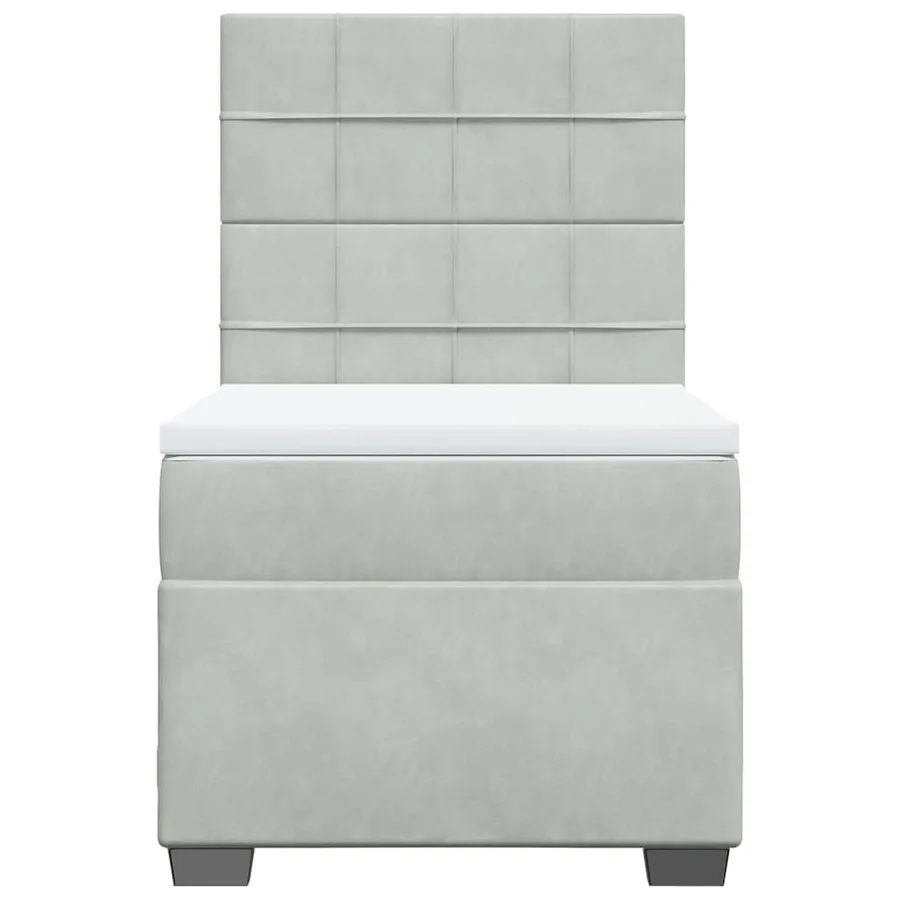 Sommier à lattes de lit et matelas Gris clair 90x190 cm Velours - 7