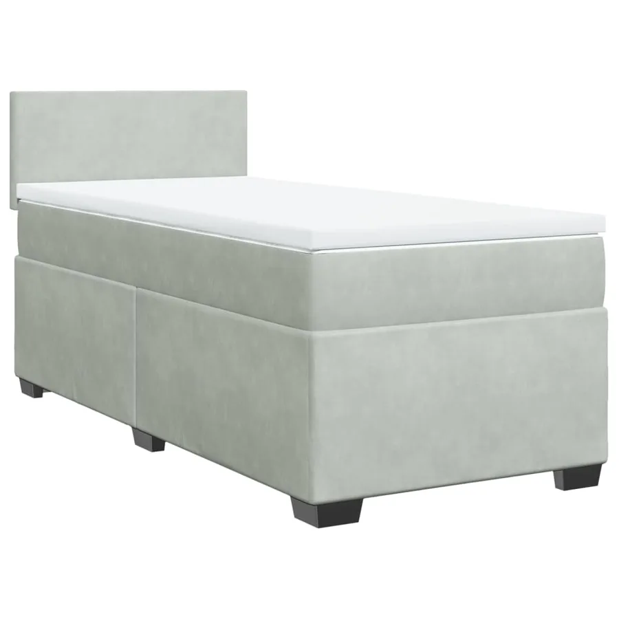 Sommier à lattes de lit et matelas Gris clair 90x190 cm Velours - 3