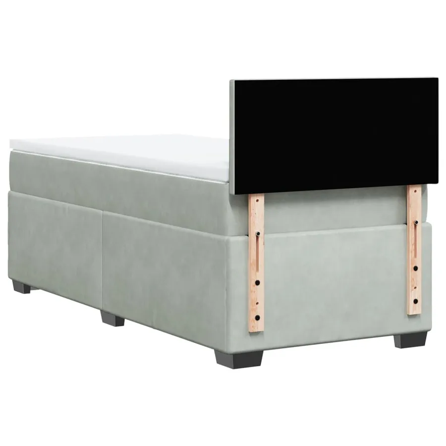 Sommier à lattes de lit et matelas Gris clair 90x190 cm Velours - 8