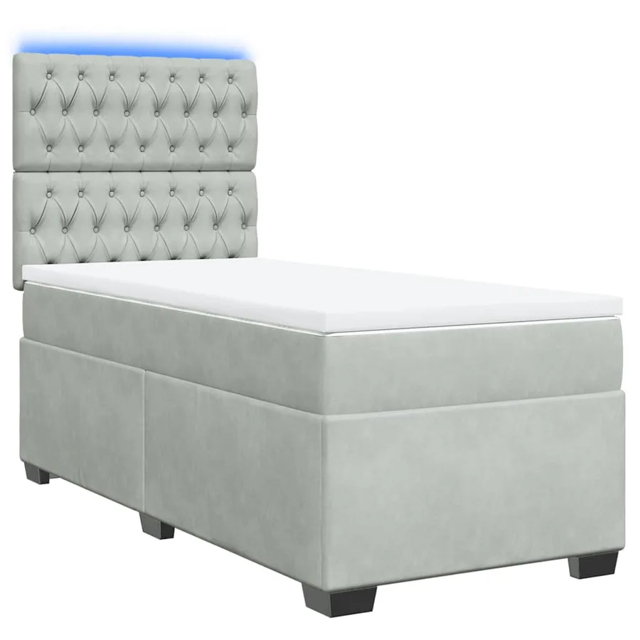 Sommier à lattes de lit et matelas Gris clair 90x190 cm Velours - 3