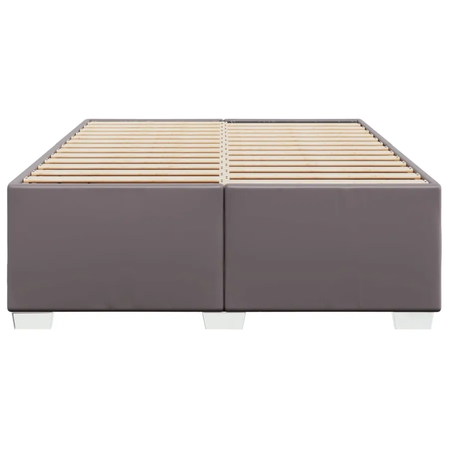 Cadre de lit sans matelas gris 140x190 cm similicuir - 4