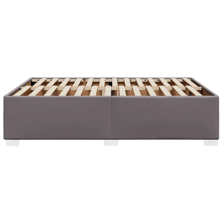 Cadre de lit sans matelas gris 140x190 cm similicuir - 5