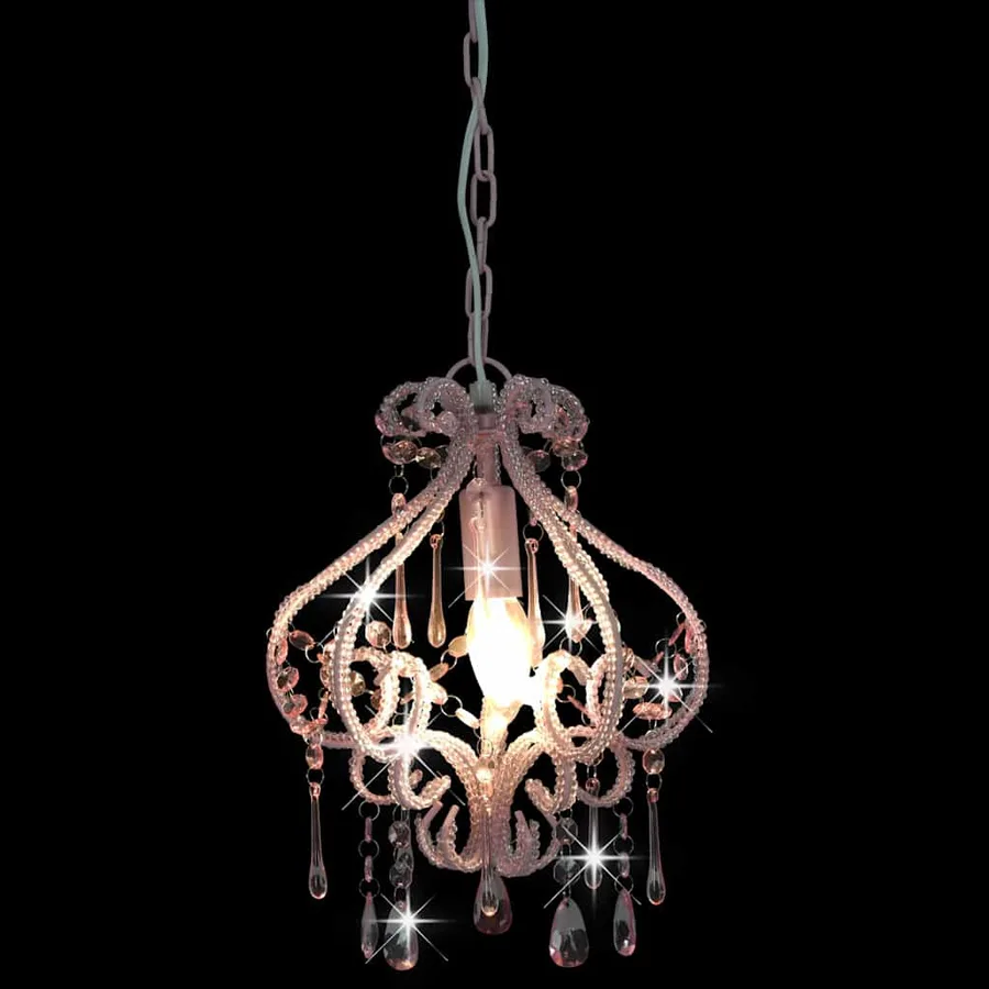 Plafonnier avec perles Rose Rond E14 - 2