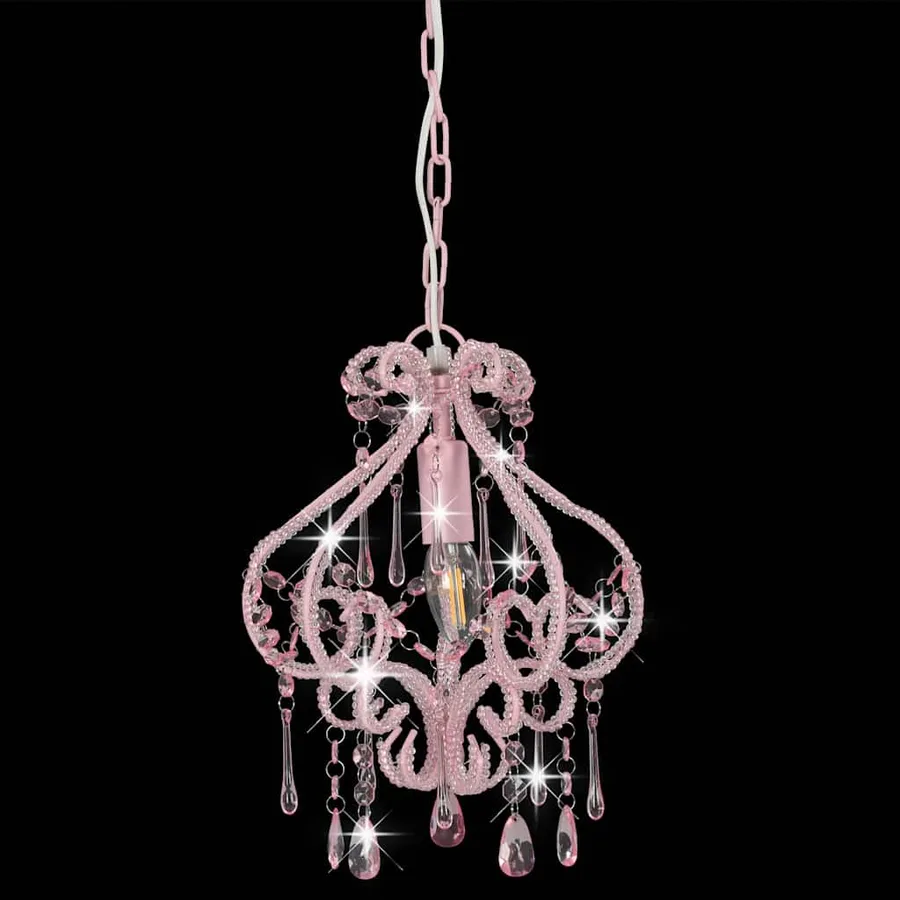 Plafonnier avec perles Rose Rond E14 - 4