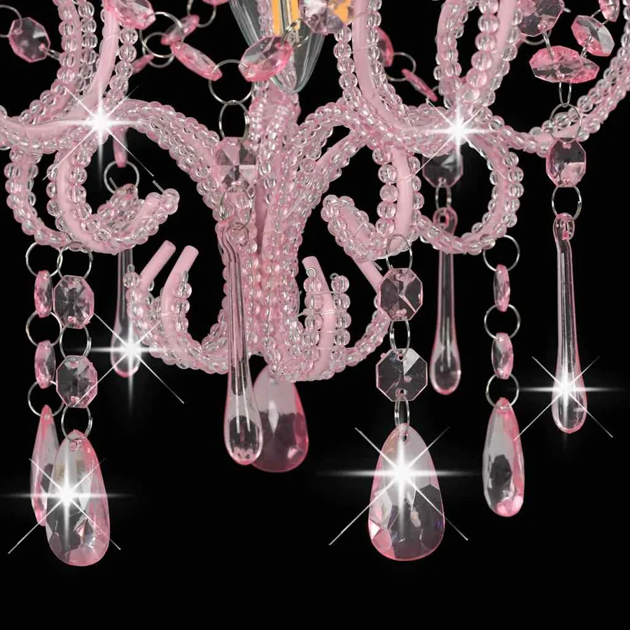 Plafonnier avec perles Rose Rond E14 - 6