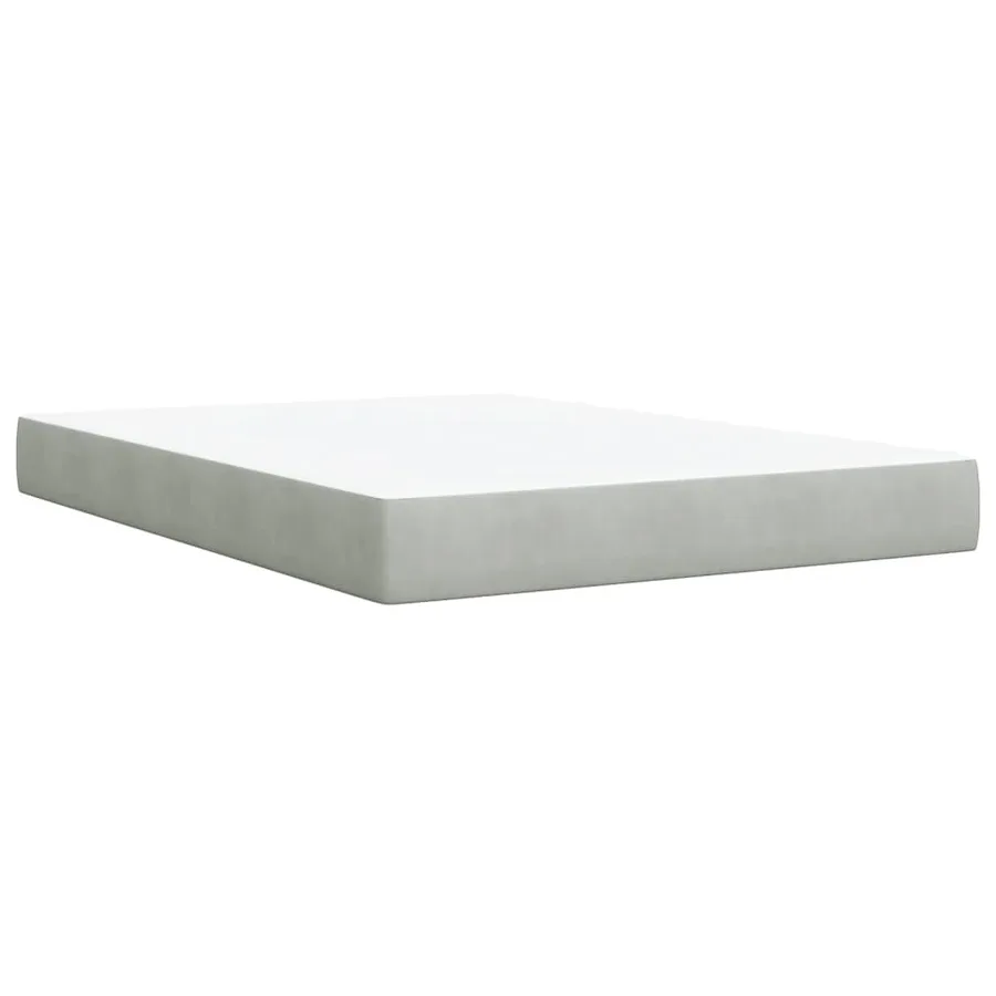 Sommier à lattes de lit et matelas Gris clair 140x200cm Velours - 6