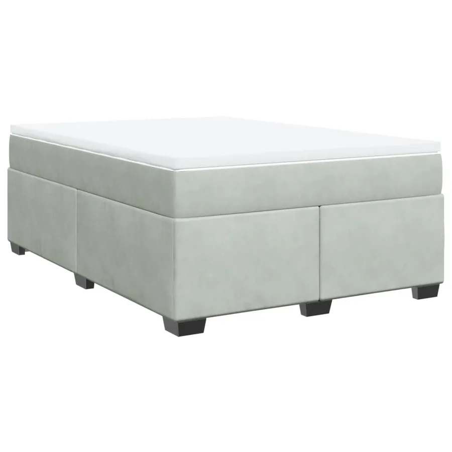 Sommier à lattes de lit et matelas Gris clair 140x200cm Velours - 9