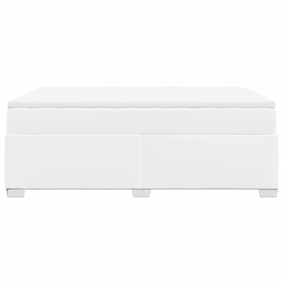 Sommier à lattes de lit avec matelas Blanc 160x200cm Similicuir - 8