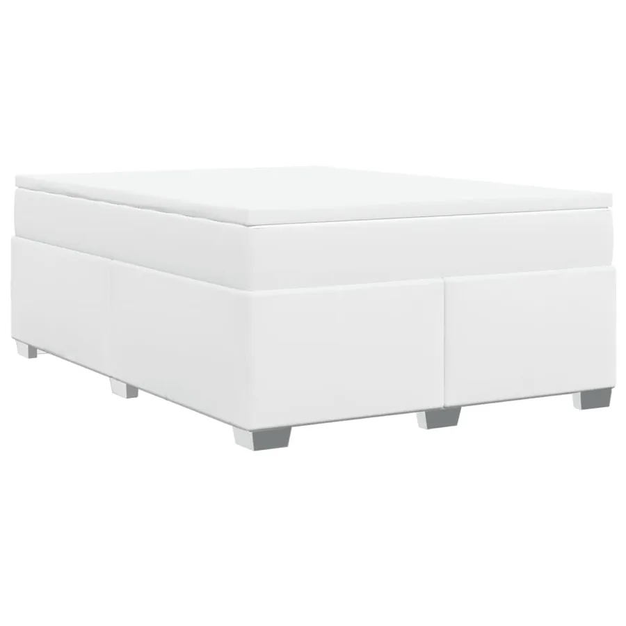 Sommier à lattes de lit avec matelas Blanc 160x200cm Similicuir - 9