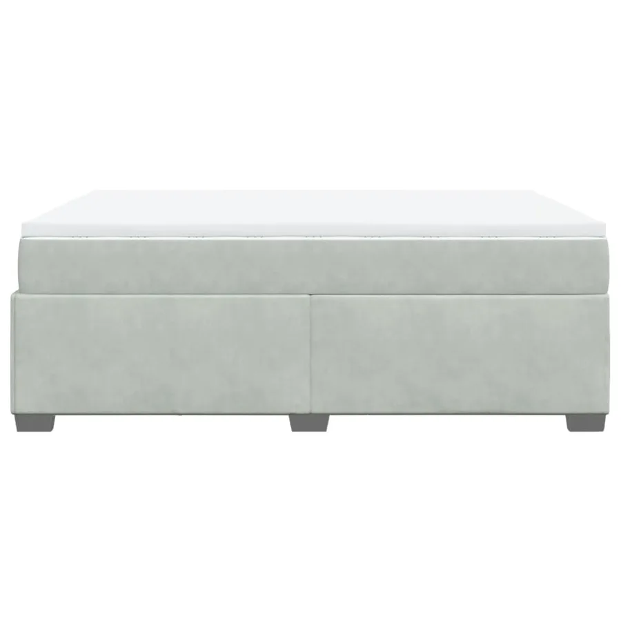 Sommier à lattes de lit et matelas Gris clair 160x200cm Velours - 8