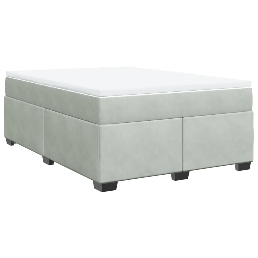 Sommier à lattes de lit et matelas Gris clair 160x200cm Velours - 9