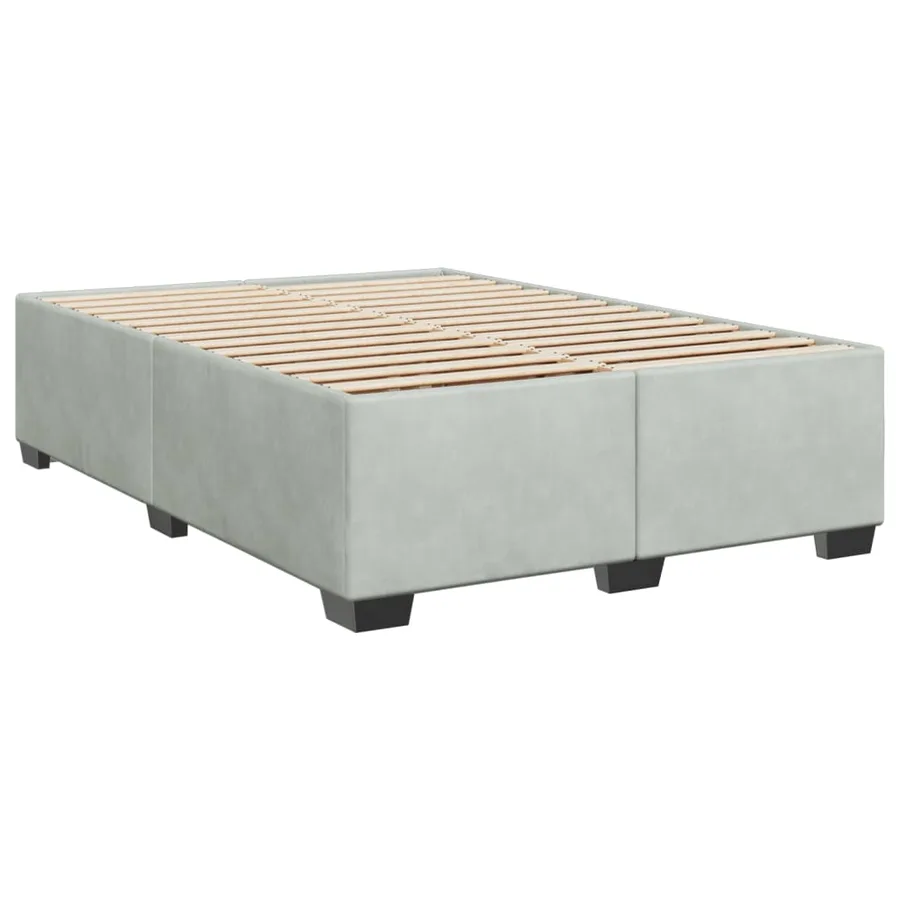 Cadre de lit sans matelas gris clair 160x200 cm velours - 3