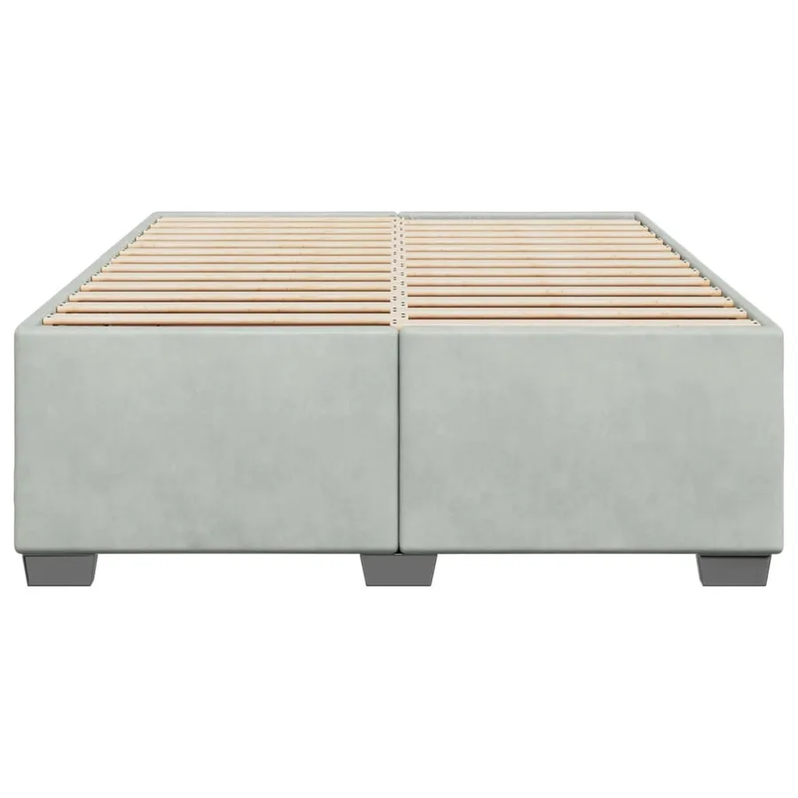 Cadre de lit sans matelas gris clair 160x200 cm velours - 4