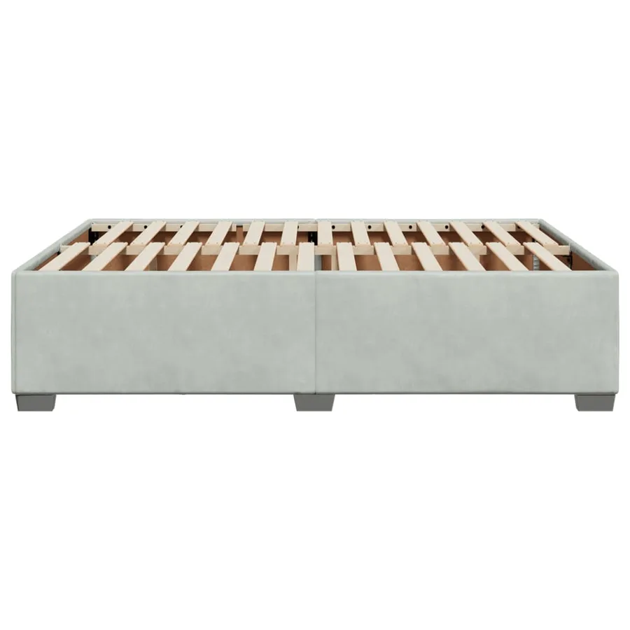 Cadre de lit sans matelas gris clair 160x200 cm velours - 5