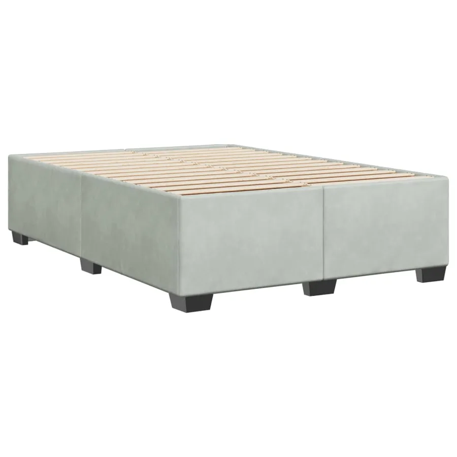 Cadre de lit sans matelas gris clair 160x200 cm velours - 6