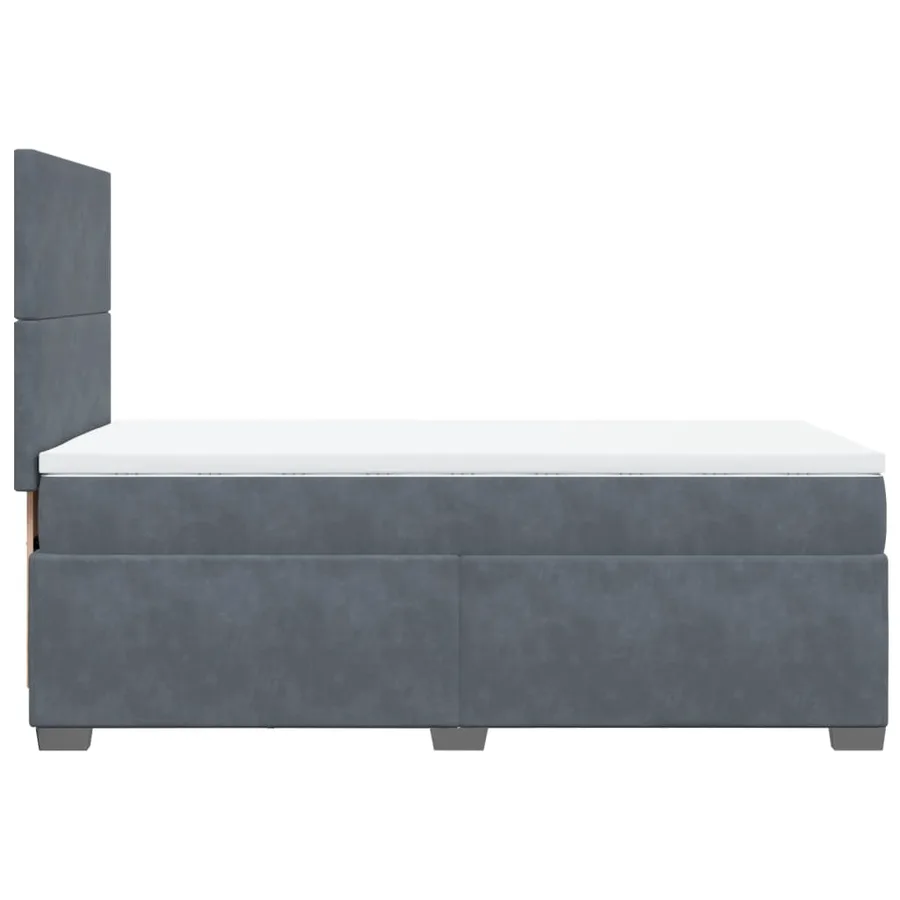 Sommier à lattes de lit et matelas Gris foncé 90x190 cm Velours - 9