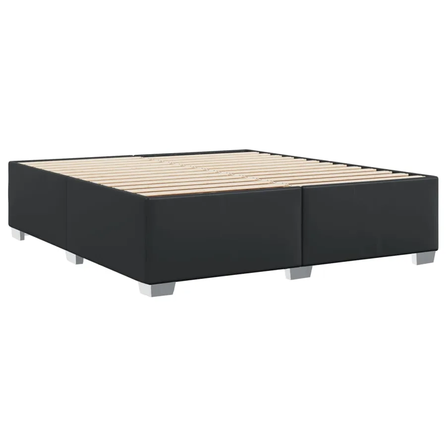 Cadre de lit sans matelas noir 200x200 cm similicuir - 6