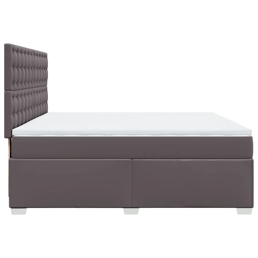 Sommier à lattes de lit avec matelas Gris 200x200 cm Similicuir - 11