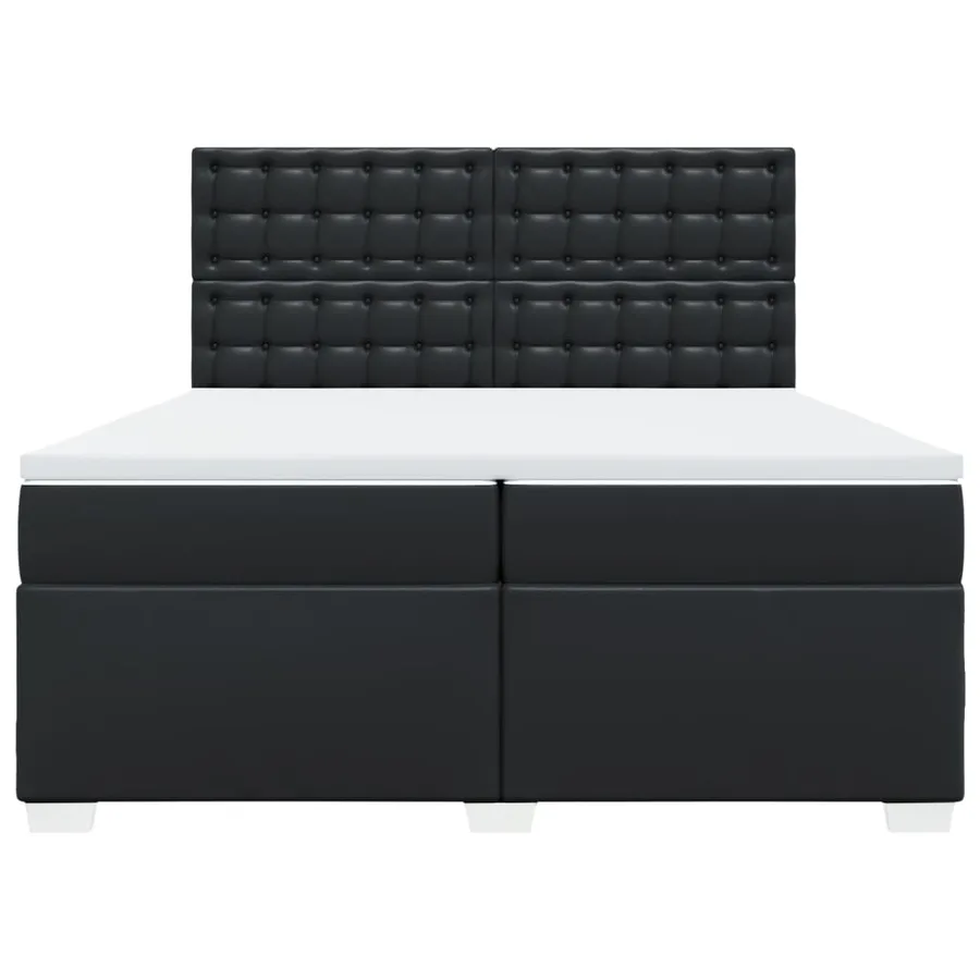 Sommier à lattes de lit avec matelas Noir 200x200 cm Similicuir - 4