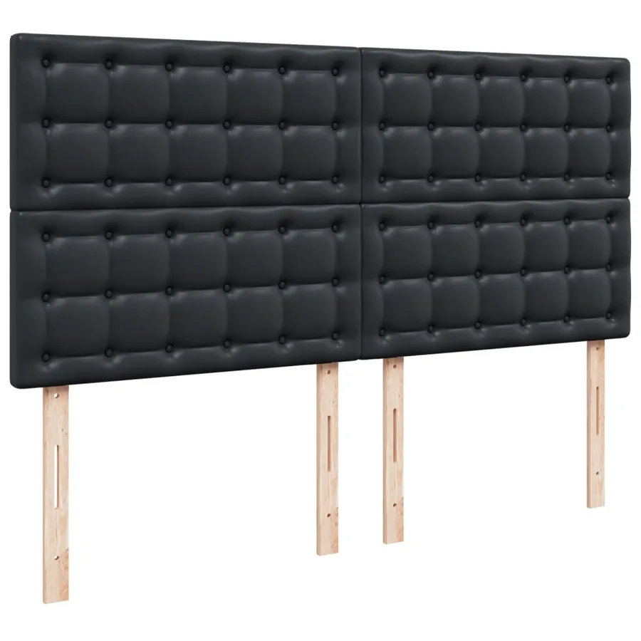 Sommier à lattes de lit avec matelas Noir 200x200 cm Similicuir - 8