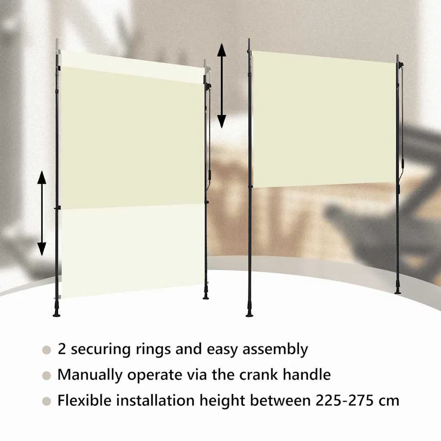 Store roulant d'extérieur 150 x 270 cm Crème - 9